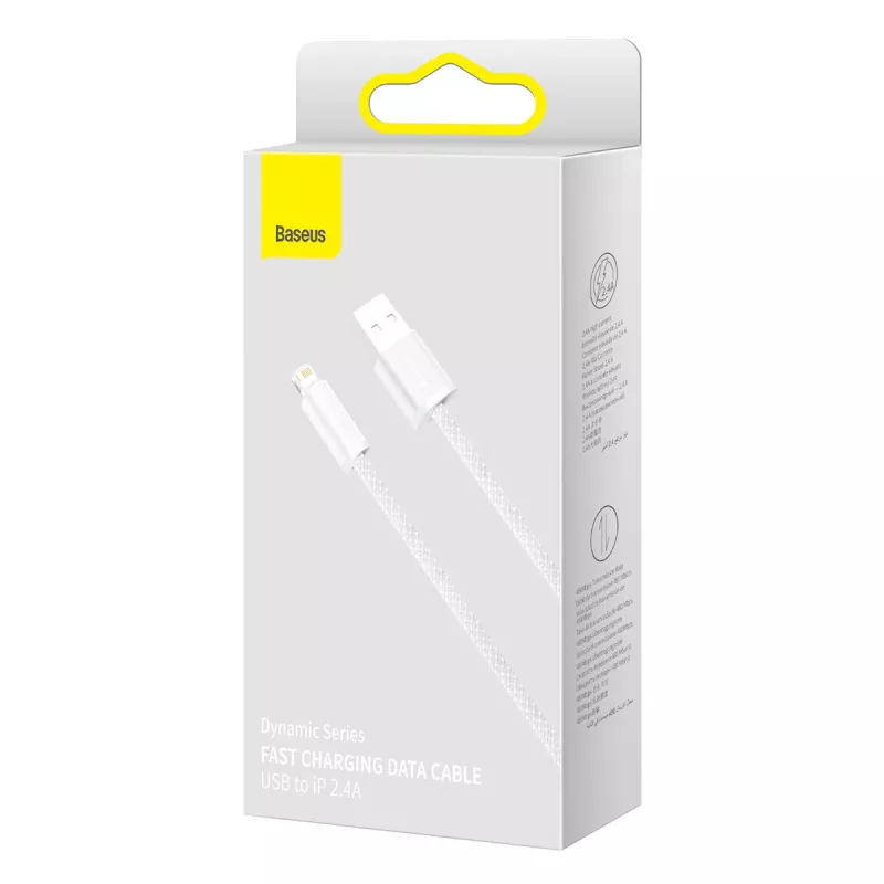 Kábel Baseus Dynamic USB na Lightning, 2,4A, 2m (biela)