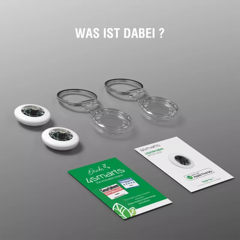 Lokalizátor 4smarts SkyTag Lucid balenie 2 ks – Bluetooth GPS tracker, biela