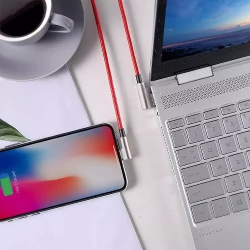 USB na Lightning kábel Aukey CB-AL01 červený – nylonový oplet, Lightning konektor pre zariadenia Apple