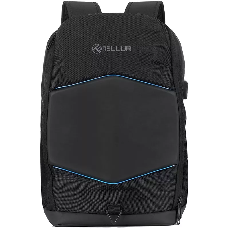 Batoh na notebook Tellur TLL611282 s USB konektorom a podsvieteným pásom, čierny