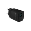 NATEC káblová nabíjačka pre mobilné zariadenia NUC-2141, 30W, USB-C PD 3.0 + USB-A QC 3.0, 110–240V, čierna