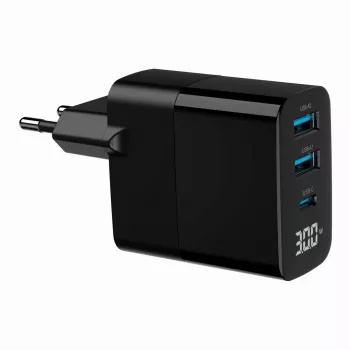 Gembird TA-UC-PDQC30LCD-BK-02 nabíjačka pre mobilné zariadenia univerzálna čierna AC rýchlonabíjanie interiérová