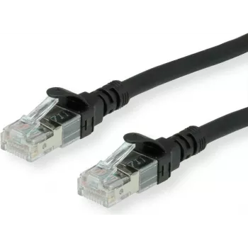 ROLINE - patch kábel - RJ-45 (M) na RJ-45 (M) - 50 cm - UTP - CAT 6 - bezhalogénový, liate, lanované vodiče - čierny (21.15.2550)