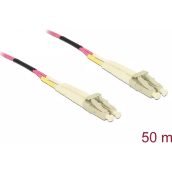 Sieťový kábel DELOCK optický kábel LC duplex na LC duplex multimode OM4 50 m žltý