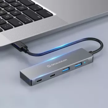 GRAUGEAR G-HUB2A2C-AC rozbočovač USB 3.2 Gen 1 (3.1 Gen 1) Type-A + Type-C 5000 Mbit/s strieborný