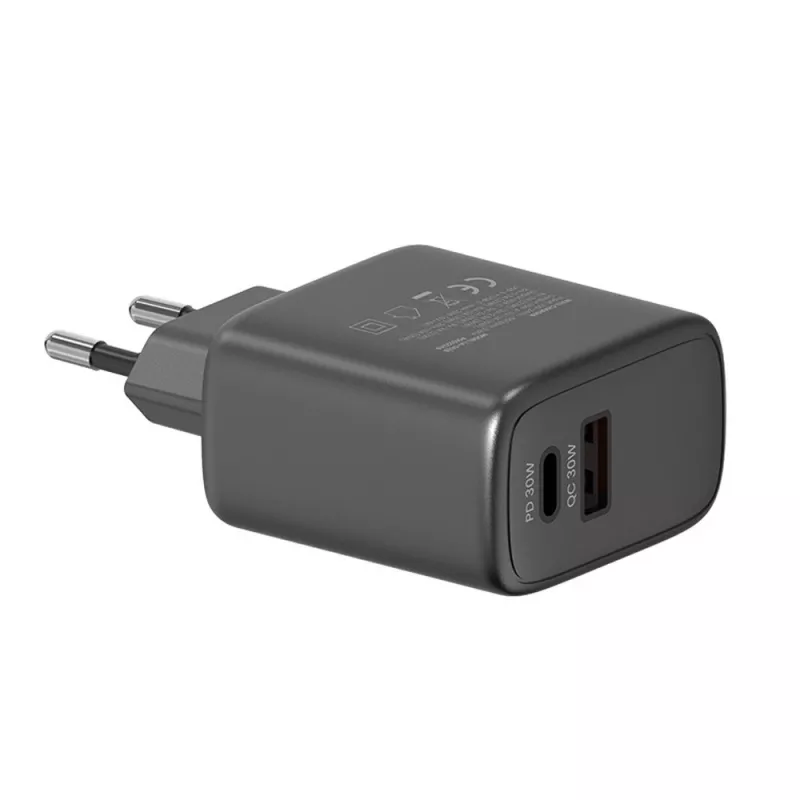 Sieťová nabíjačka SAVIO LA-06/B 30 W, USB-A + USB-C, Quick Charge, Power Delivery 3.0, čierna