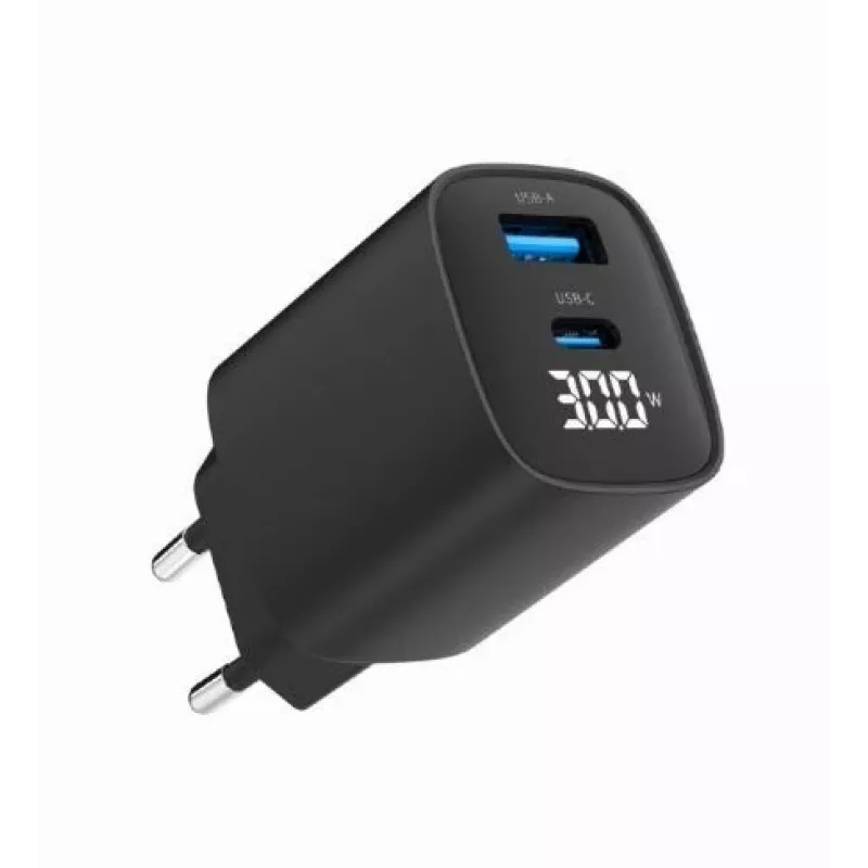 Mobilná nabíjačka Gembird TA-UC-PDQC30LCD-BK-01 rýchle nabíjanie čierna