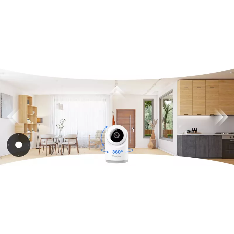 IP kamera Reolink E331 — turret pre interiér, 2880×1616, 4 mm objektív, 87,5° horizontálne, WLAN, montáž na strop/stôl