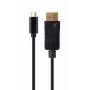 USB grafický adaptér Gembird A-CM-DPM-01 s USB-C, podporuje až 3840×2160, USB 2.0 / 3.2 Gen 2, čierny, 2 m kábel