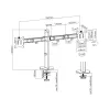 Montážny držiak pre dva Deluxe Ergo Office monitory, 17-32, max. 9 kg, ER-449