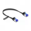 Sieťový kábel DeLOCK RJ45 plochý patch kábel konektor samec na konektor samec Cat.6A 0,25 m čierny