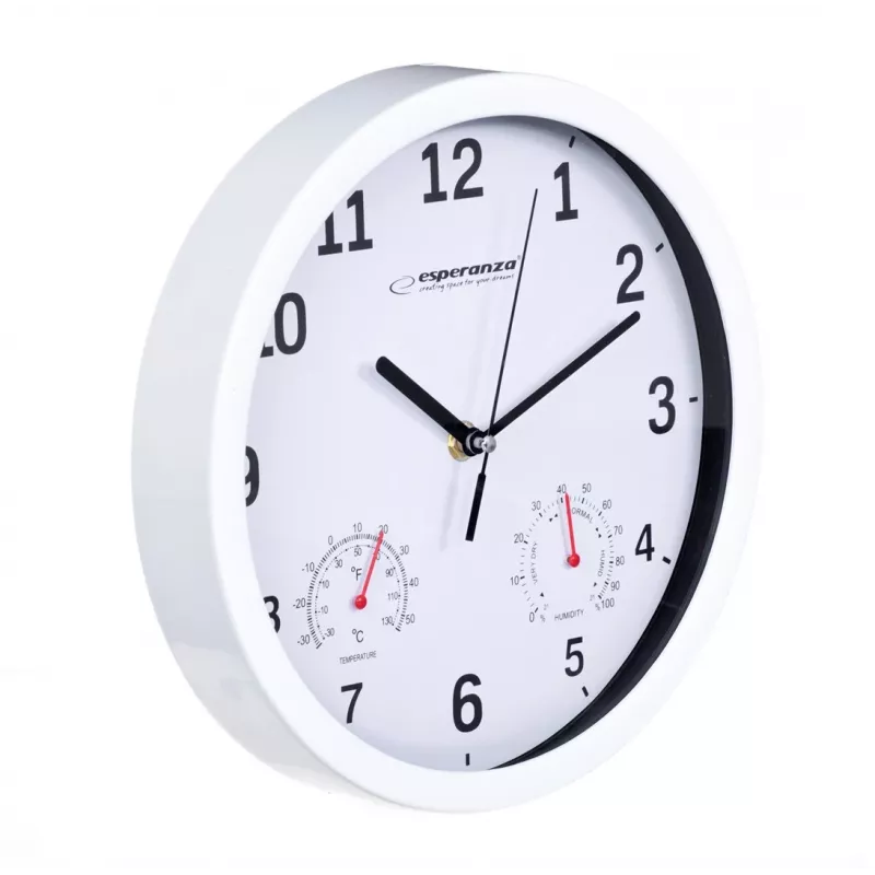 Esperanza EHC016W nástenné/stolné hodiny quartzové okrúhle biele