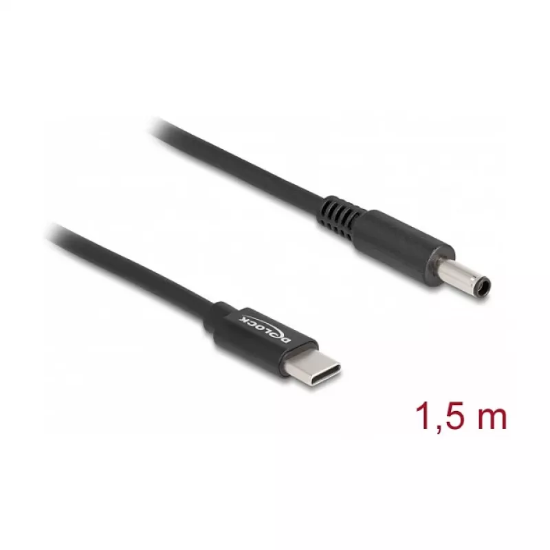 DeLOCK napájací kábel k notebooku USB Type-C konektor samec na Dell 4.5 x 3.0 mm konektor samec 1,5 m 20 V