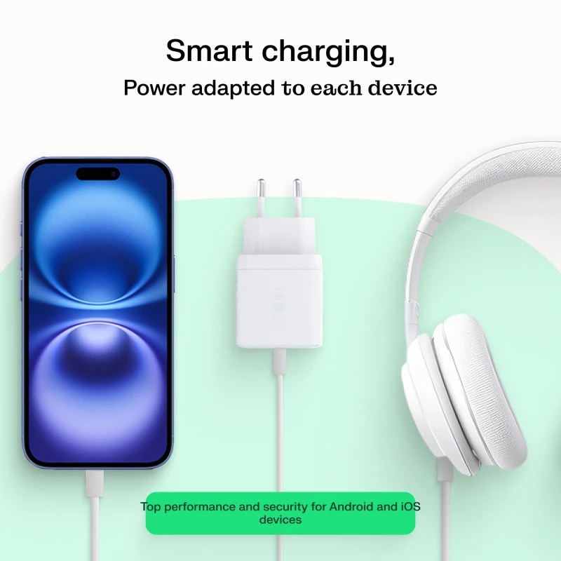 Napájací zdroj Green Cell PowerSource Solo30 30W biely — USB-C nabíjačka, 30 W výstupný výkon