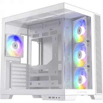 PC skriňa Silentware View A-RGB White VIEWWHITE — Mid-Tower s A-RGB osvetlením, biele prevedenie