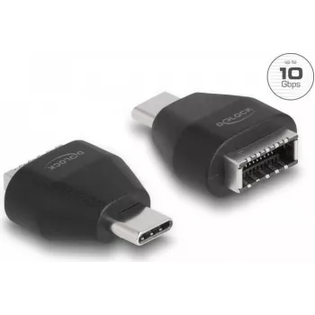 DeLOCK adaptér USB Type-C samec na USB 10 Gbps Type-E Key A samica čierny