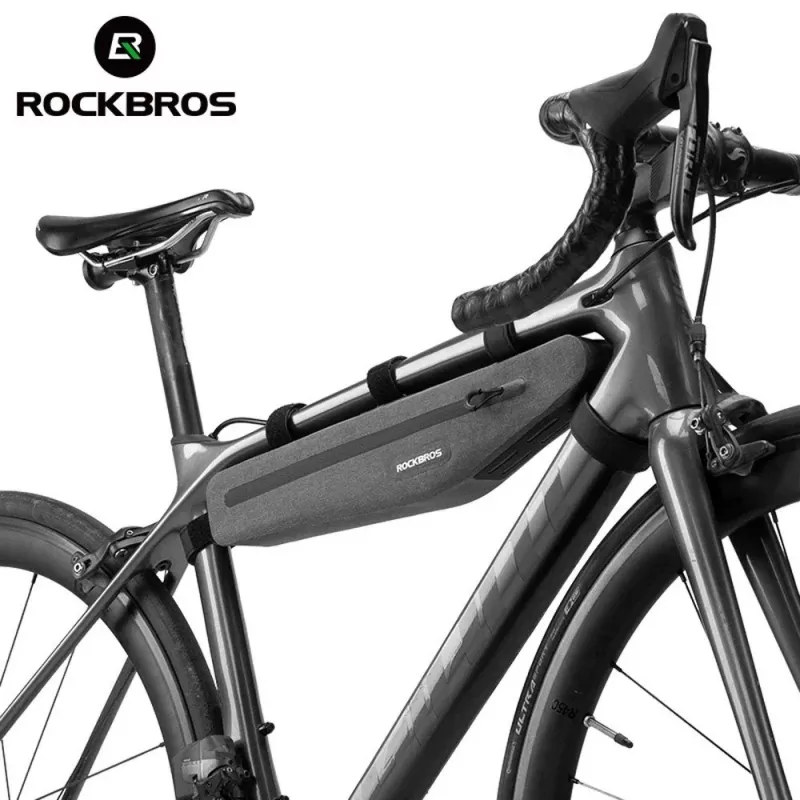 Rockbros AS-052 sivá vodotesná cyklistická rámová taška
