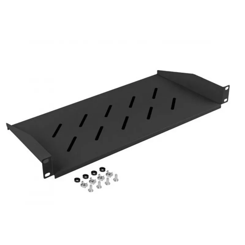 Lanberg AK-1014-B 19-palcová polica 1U 483x220 mm, 25 kg, čierna