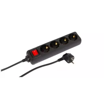 Microconnect MC-GRU00415BS predlžovací kábel 1,5 m 4 zásuvky interiér čierny