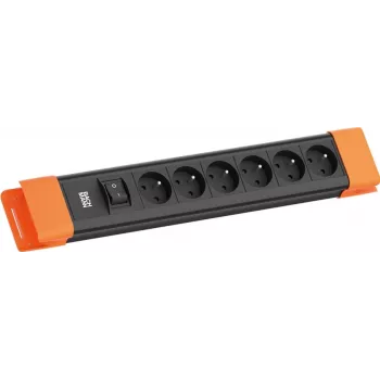 Bachmann CONNECTUS 6xUTE 1x vypínač 2,0 m CEE7/7 čierna/oranžová (BM005937)