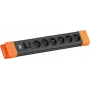 Bachmann CONNECTUS 6xUTE 1x vypínač 2,0 m CEE7/7 čierny/oranžový (BM005937)