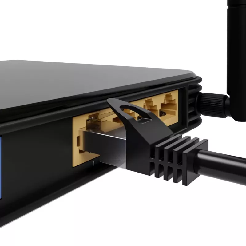 LAN patch kábel Extralink Cat5e FTP 5 m, medený krútený pár, RJ-45–RJ-45, čierny
