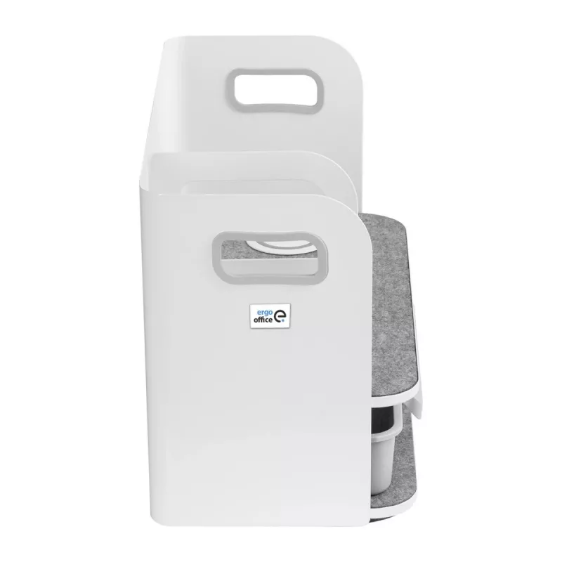 Organizér na stôl so zásuvkou a bezdrôtovou nabíjačkou Ergo Office, biely, max. 10kg, ER-441