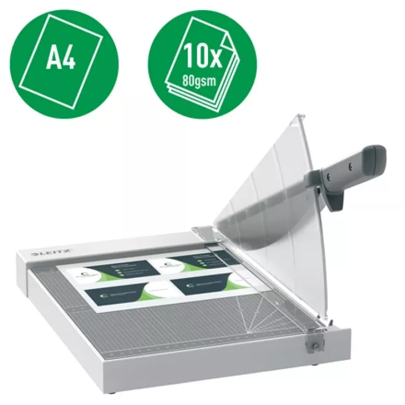 Leitz Precision Home Office rezačka papiera A4, 10 listov, manuálne upnutie, nehrdzavejúca oceľ, A4, 80 g/m², antracitová