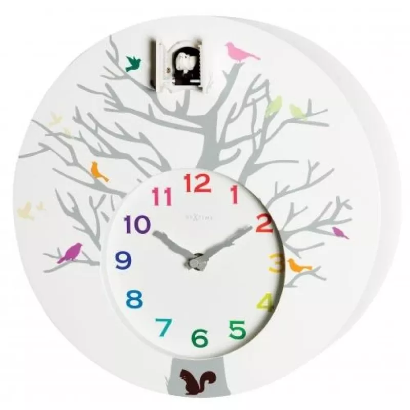 NeXtime kukučkové hodiny 2998wi Cuckoo Round, 30x10 cm, nástenné, biela
