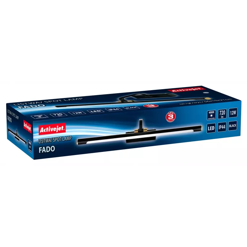 Dekoratívne nástenné svietidlo ActiveJet AJE-FADO — LED 12W, 720 lm, 4000K, IP44, 560×210×100 mm