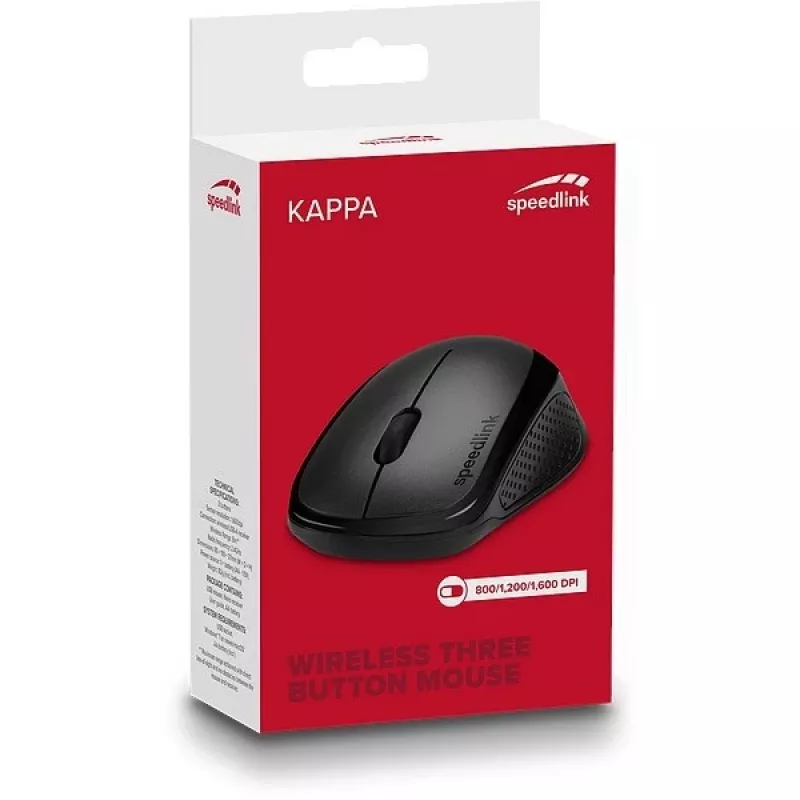 Myš SPEEDLINK KAPPA Office pre pravákov RF bezdrôtová optická 1600 DPI