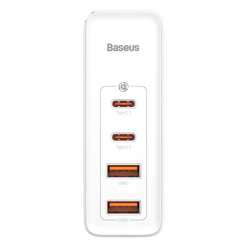 Cestovná nabíjačka Baseus GaN2 Pro Quick 2x USB + 2x USB-C, 100W, EU (biela)