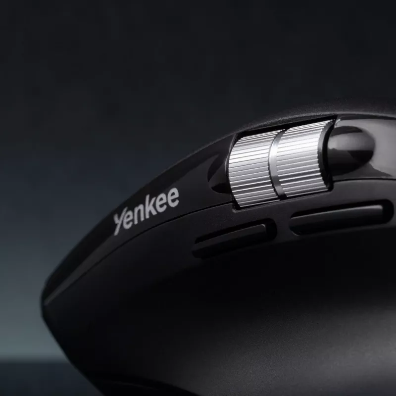 Bezdrôtová myš YENKEE SPIN DUAL 2095BK — kompaktná optická dvojmódová myš, model YMS 2095B SPIN