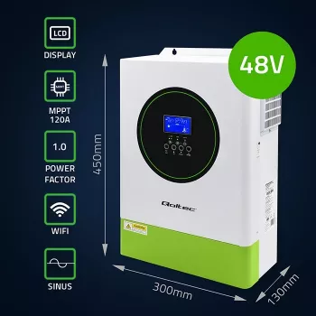 Hybridný solárny menič QOLTEC 53861 6,2 kVA 6,2 kW