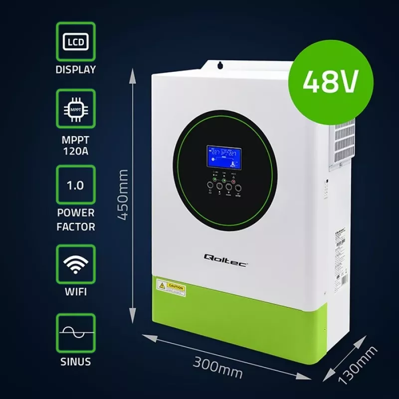 Hybridný solárny menič QOLTEC 53861 6,2 kVA 6,2 kW