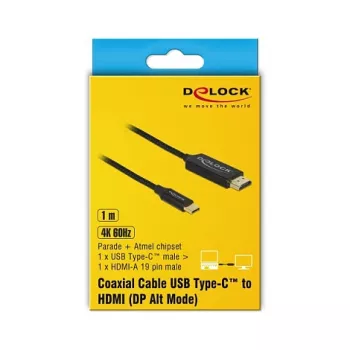 Videokábel adaptér DeLOCK 84904 USB Type-C na HDMI 1 m čierny