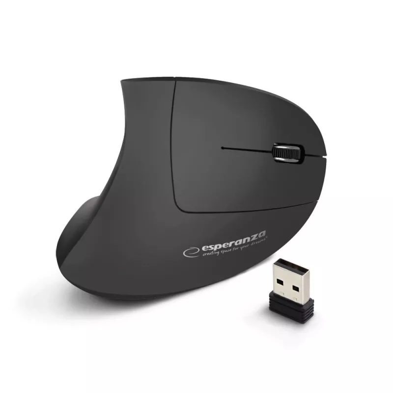 Esperanza EM133 Corvus vertikálna bezdrôtová myš, 2,4 GHz, 1600 DPI