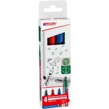Sada fixiek na bielu tabuľu Edding 361, miešané farby, hrot 1,0 mm, balenie 4 ks