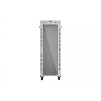 LANBERG 19 palcový 32U stojanový rack 600×600 mm sivý s perforovanými dverami a LCD (plochý balík)