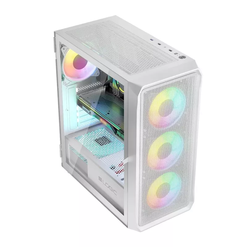 Logic PORTOS ARGB MINIDI USB 3.0 skriňa biela