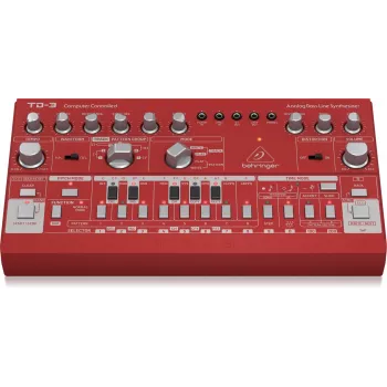 Analógový syntetizátor Behringer TD-3-RD červený 9V DC