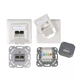 EFB-Elektronik dátová zásuvka Cat.6 250MHz hore/dole, pod omietku, 2xRJ45, RAL9010 Výrobca: EFB Elektronik (ET-25211.1V1)