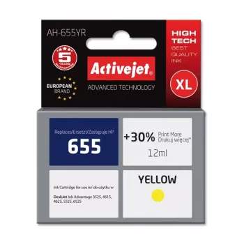 Activejet AH-655YR atrament (náhrada za HP 655 CZ112AE; Premium; 12 ml; žltá)