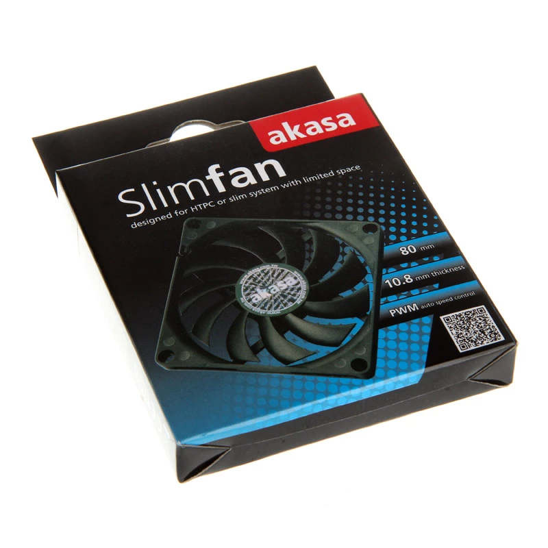 AKASA AK-FN076 80 mm ventilátor do skrine - čierny
