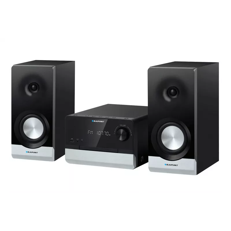 Domáci audio mikrosystém BLAUPUNKT MS40.2BT — 2×50 W RMS, Bluetooth, CD, USB, HDMI ARC, optický vstup, LED displej (čierny)
