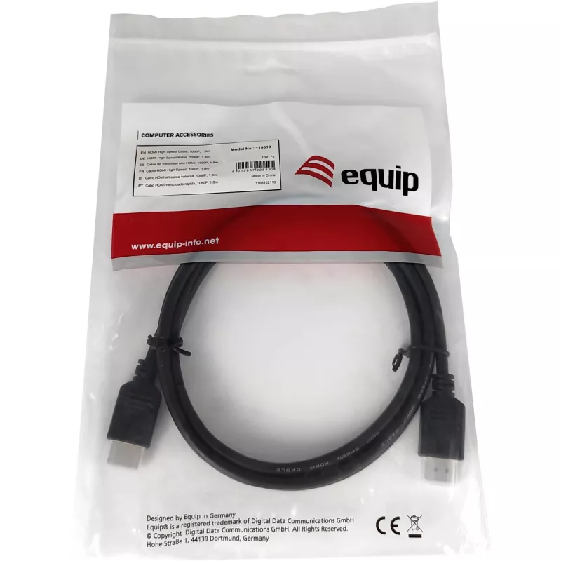HDMI kábel Equip 1,8 m 1080P čierny
