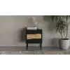 Nočný stolík Cama INSERTO, 2 ks, 50x40x61,5 cm, čierny + LED