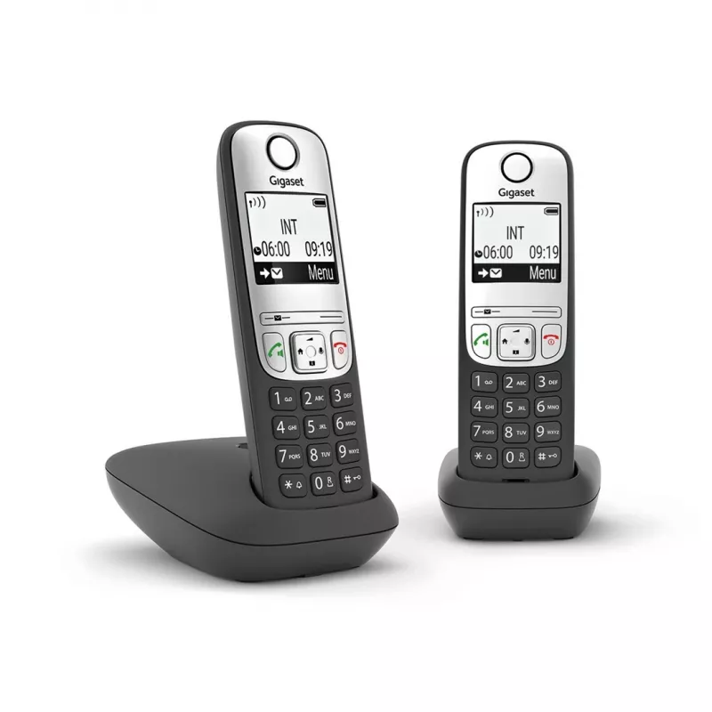 Gigaset A690 Duo Analógový telefón Identifikácia volajúceho Čierna, Strieborná