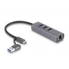 DeLOCK 64282 dokovacia stanica pre notebook a port replikátor káblový USB 3.2 Gen 1 (3.1 Gen 1) Type-C sivá (64282)
