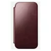 Puzdro na telefón Nomad Modern Leather Folio pre iPhone 17 Pro Max — koža, TPU, PC, hliník, bordová, 16 cm (6,3 palcov)